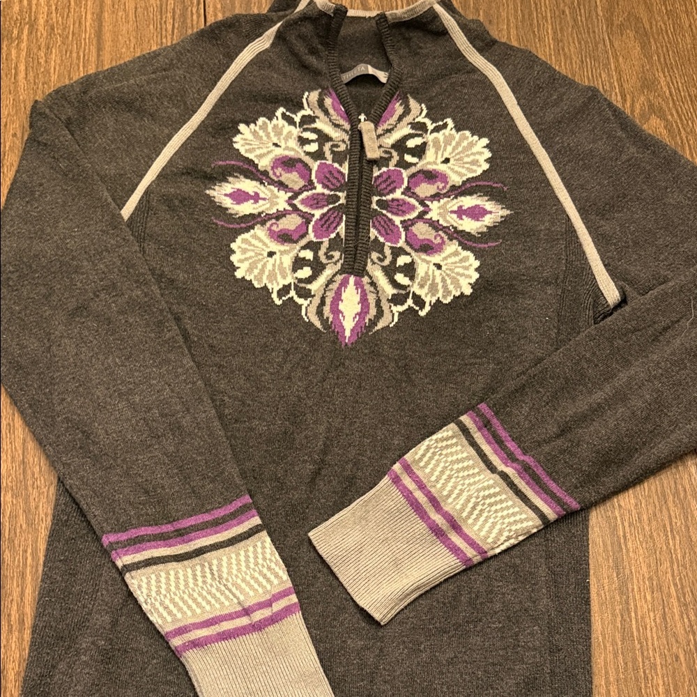Athleta Gray and Purple Women's Sweater